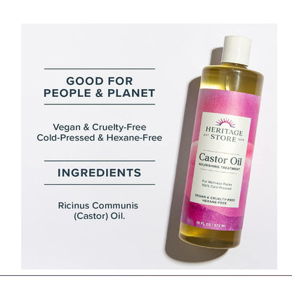 USAOnhand| Heritage Store, Castor Oil, Nourishing Treatment, 16 fl oz (473 ml) (59ml)