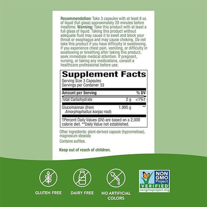 Nature's Way, Glucomannan from Konjac Root, 1,995 mg, 100 Vegan Capsules