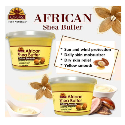 LowCostPH| Okay Pure Naturals, African Shea Body Butter, For Skin & Hair, 7.5 oz (212 g)