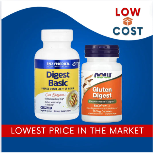 LowCostPh | NOW Foods, Gluten Digest, 60 Veg Capsules | Enzymedica, GlutenEase, 60 Capsules