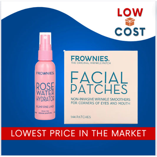 LowCostPH| Frownies, Facial Patches for Corners of Eyes & Mouth, 144 Patches| Rosewater Hydrator 59m