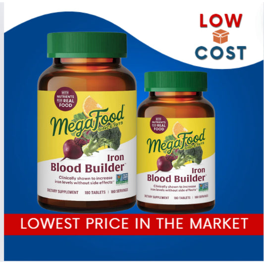 LowCostPh | NOW Foods, Iron, Double Strength, 36 mg, Iron Complex MegaFood Blood Builder