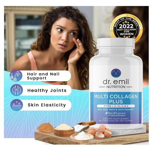 LowCost PH| DR. EMIL NUTRITION Multi Collagen Pills - Collagen Supplements to Support Hair, Skin, Na
