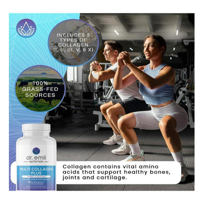 LowCost PH| DR. EMIL NUTRITION Multi Collagen Pills - Collagen Supplements to Support Hair, Skin, Na