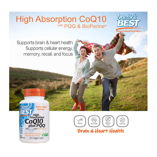 LowCostPH| Doctor's Best High Absorption CoQ10 Plus PQQ, Heart Health & Energy Production, Naturally