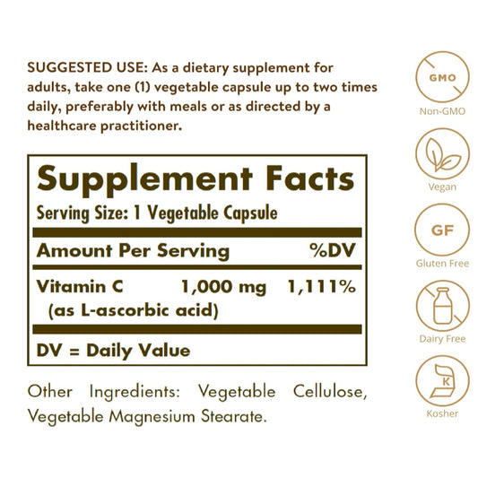 LowCostPh | Solgar, Vitamin C, 1,000 mg, 250vegcaps | Vitamin C with Rose Hips, 1,000 mg, 250 Tabs