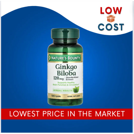 LowCostPh | Nature's Bounty, Ginkgo Biloba, 120 mg, 100 Capsules | 60 mg, 200 Capsules 30mg per Caps