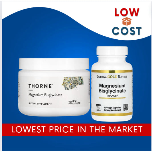 LowCostPh | California Gold Nutrition, Magnesium Bisglycinate, Albion TRAACS®, 100 mg, 60 Veggie Cap