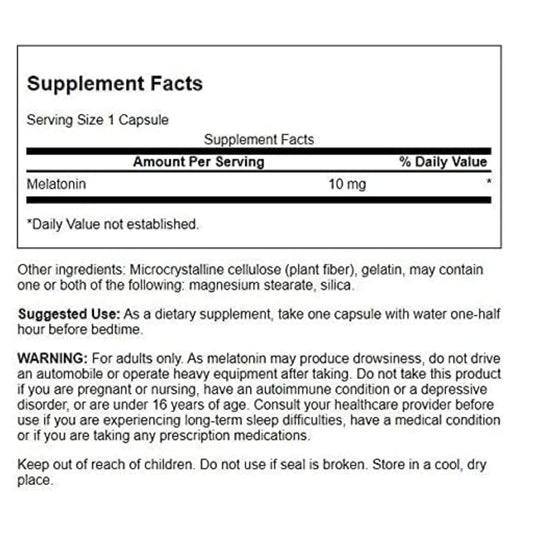 LowCostPh | Swanson, Triple Strength Melatonin, 10 mg, 60 Capsules