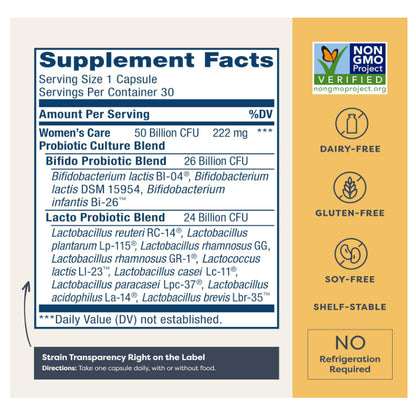 Low Cost PH | Renew Life, Women's Care Probiotic, 50 Billion CFU, 30Caps, Digestive & Immune Health