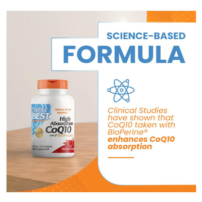 LowCostPH| Doctor's Best High Absorption CoQ10 with BioPerine, Gluten Free Naturally Fermented, Hear