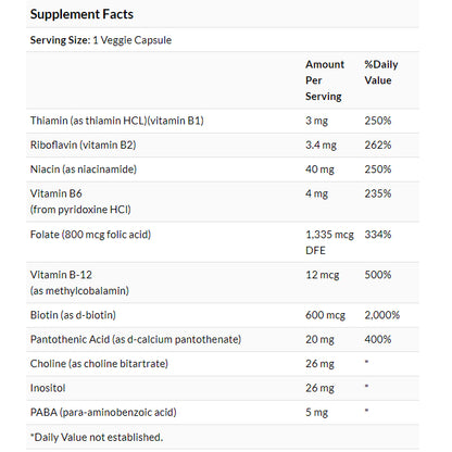Swanson Ph | Swanson, Daily B-Complex, 100 Veggie Capsules Promotes Nervous System, and Immune