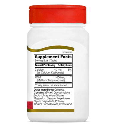 LowCostPH| 21st Century, MSM, 1,000 mg, 90 Tablets joint health. MSM (Methylsulfonylmethane)