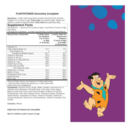 Lowcostph | Flintstones, Complete, Children's Multivitamin with Vitamin A, C, D, E and Zinc, 180 Gum