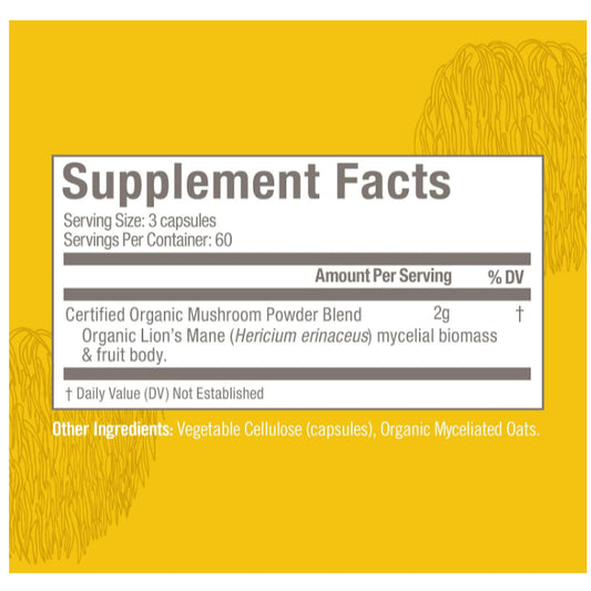 LowCost PH| Om Mushrooms, Lion's Mane Mushroom Superfood, 2,000 mg, 180 Vegetable Capsules (667 mg p