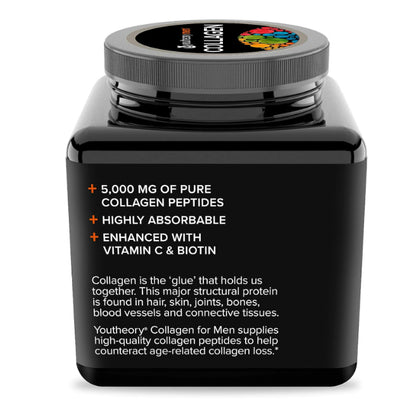 LowCost PH| Youtheory Men's Collagen -Vegetarian Collagen Supplement for Men -Contains Biotin -160ct