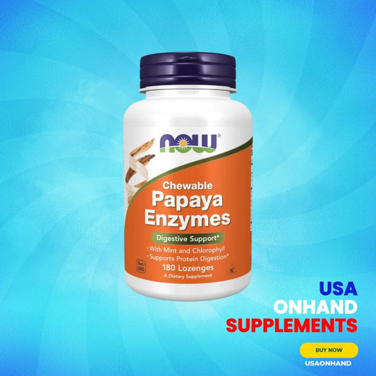 USA Onhand | NOW Foods, Chewable Papaya Enzymes, 180 Loz ( Digestive Support )