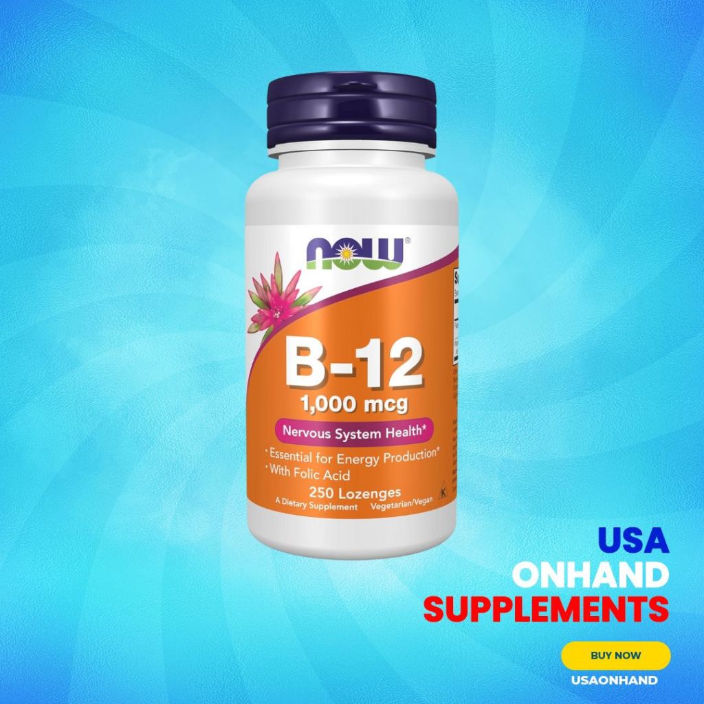 USA Onhand | NOW Foods, B-12, 1,000 mcg, 250 Loz ( Promotes Nervous System Health )