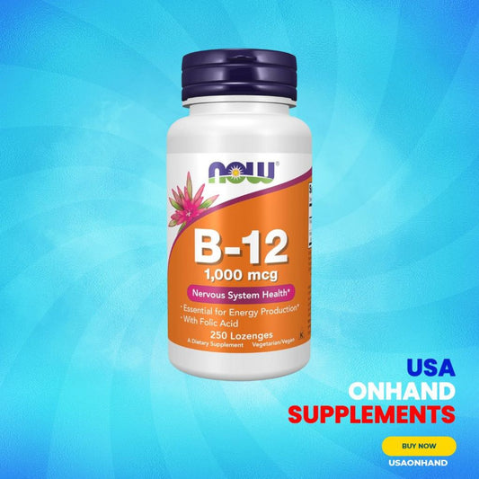 USA Onhand | NOW Foods, B-12, 1,000 mcg, 250 Loz ( Promotes Nervous System Health )
