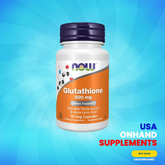 USA Onhand | NOW Foods, Glutathione, 30 Veg Capsules ( Detox Support & Powerful Antioxidant )
