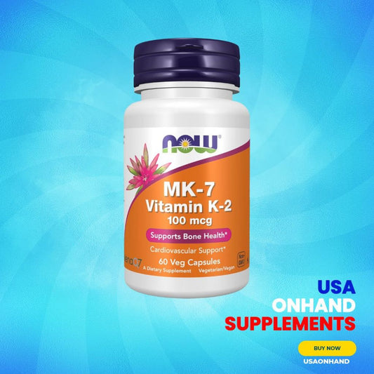 USA Onhand | NOW Foods, MK-7 Vitamin K-2, 100 mcg, 60 Veg Capsules ( Supports Bone Health )