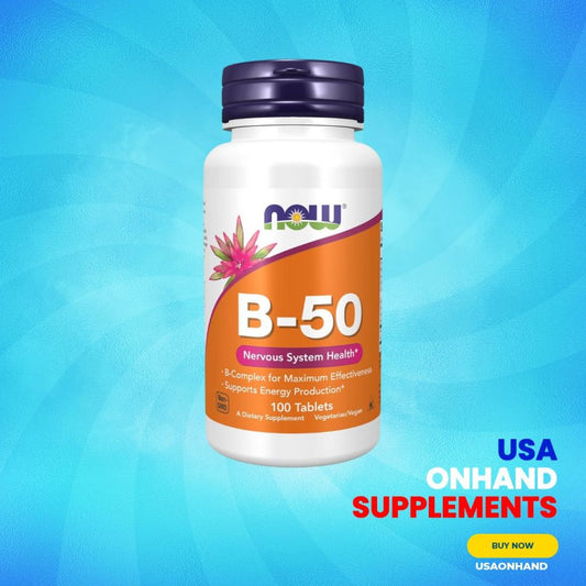 USA Onhand | NOW Foods, B-50, 100 Tablets ( Nervous System Health & Red Blood Cell Formation )