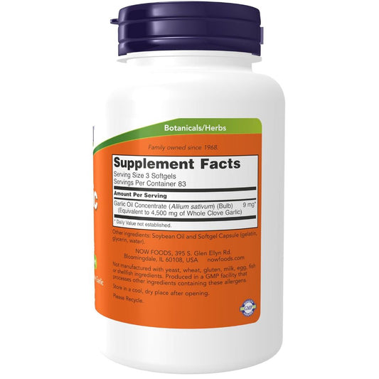 USA Onhand | NOW Foods, Garlic Oil, 1,500 mg 250 Softgels ( Heart Health & Antioxidant Protection )