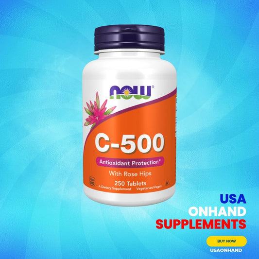 USA Onhand | NOW Foods, C-500 With Rose Hips, 250 Tablets ( Immune Health & Antioxidant Protection )