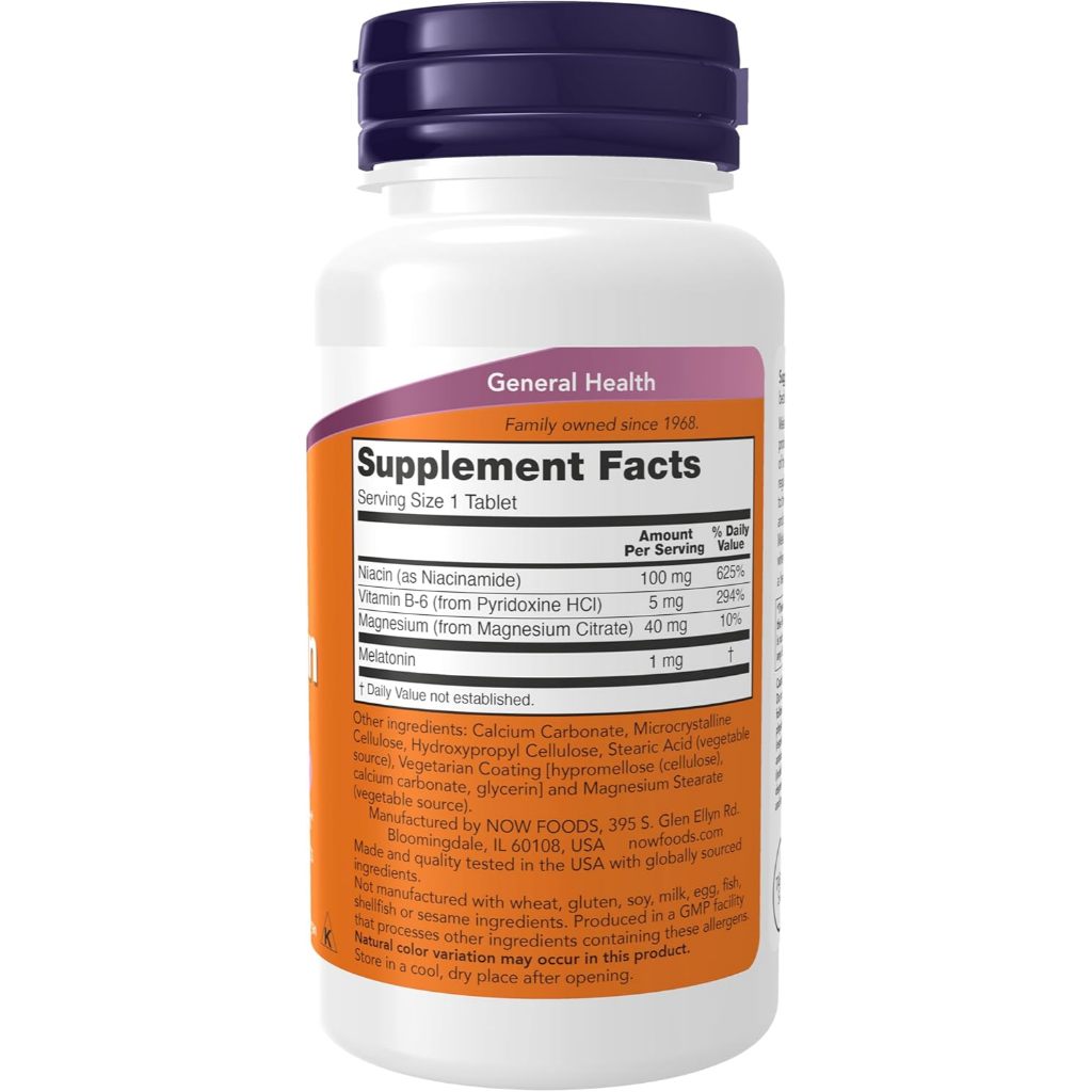 USA Onhand | NOW Foods, Melatonin, 1 mg ( Supports Restful Sleep & Gastrointestinal Support )