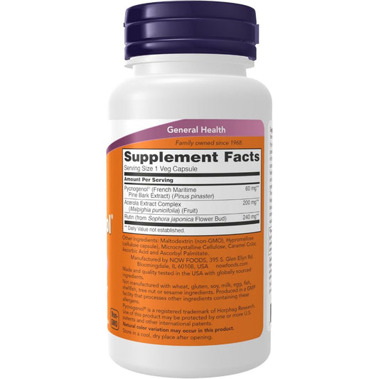 USA Onhand | NOW Foods, Pycnogenol, 60 mg, 50 Veg Capsules ( Healthy Vascular Function )