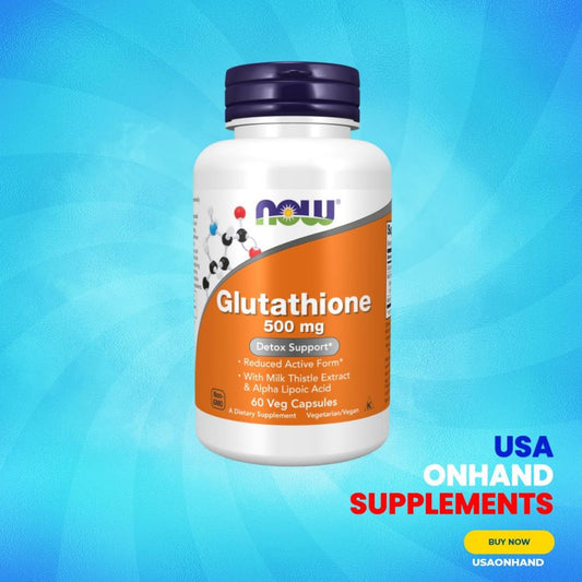 USA Onhand | NOW Foods, Glutathione, 500 mg, 60 Veg Capsules ( Supports Cellular Detoxification )