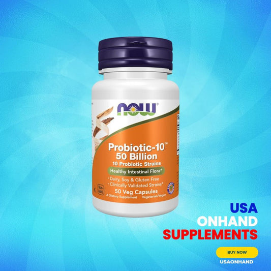USA Onhand | NOW Foods, Probiotic-10, 50 Billion ( Supports Digestive Balance and Gut Flora )