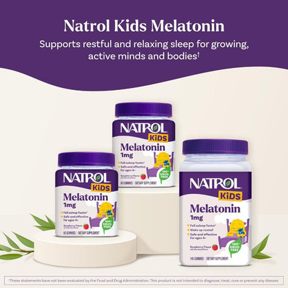 LittleSunshine | Natrol, Kids, Melatonin Gummies, Ages 4+, Raspberry,  Sleep +® Calm, 100%Drug Free