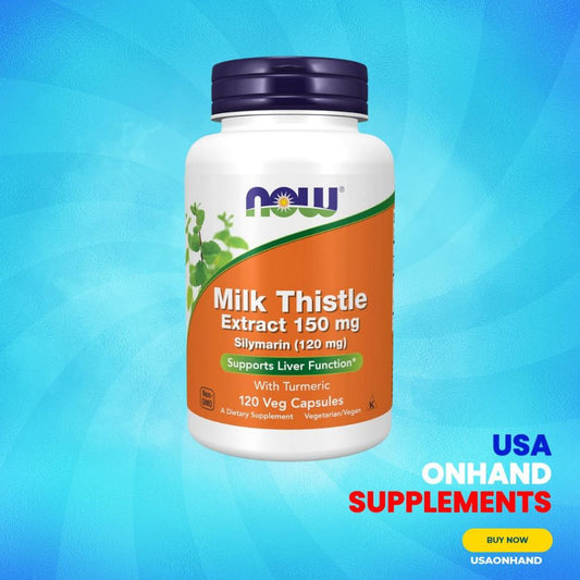 USA Onhand | NOW Foods, Milk Thistle Extract, 150 mg 120 Veg Capsules ( Supports Liver Function )