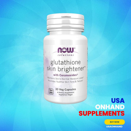 USA Onhand | NOW Foods, Solutions, Glutathione Skin Brightener ( Promotes Youthful Skin Tone )