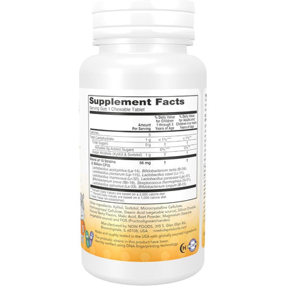 USA Onhand | NOW Foods, Berry Dophilus, Kids, 2 Billion, 60 Chewables ( Gastrointestinal Support )