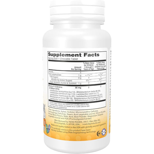 USA Onhand | NOW Foods, Berry Dophilus, Kids, 2 Billion, 60 Chewables ( Gastrointestinal Support )