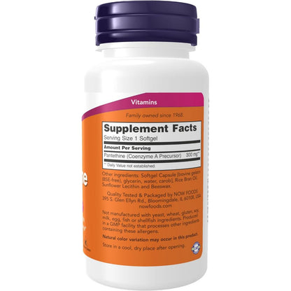 USA Onhand | NOW Foods, Pantethine, 300 mg, 60 Softgels ( Supports Healthy Cholesterol Levels )