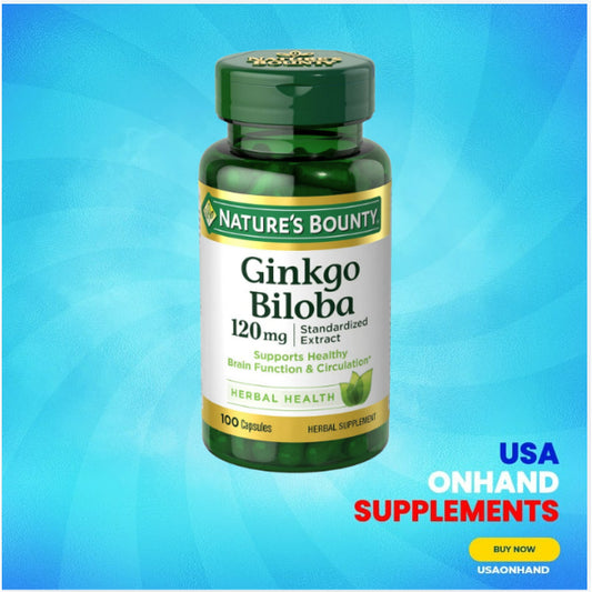 USAOnhand| Nature's Bounty, Ginkgo Biloba, 120 mg, 100 Caps Supports Brain Funct & Mental Alertness