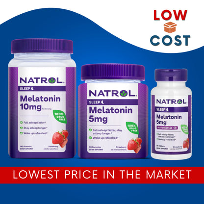 LowCostPh | Na trol, Melatonin 5mg,  for Restful Sleep,5mg Strawberry-Flavored Gummies for Adult