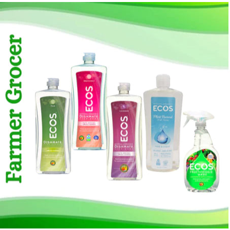 GrocerFarmer| Earth Friendly Ecos Dishmate Pear, Grapefruit, Lavender, Free & Clear, Ecos Fruit wash