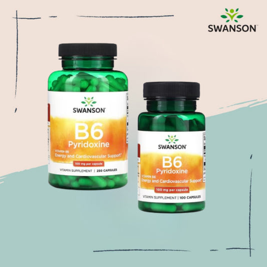 Swanson Ph | Swanson, B6 Pyridoxine, 100 mg, 100 Capsules Energy and Cardiovascular Support