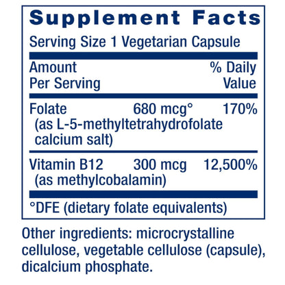 USA Onhand | Life Extension, BioActive, Folate & Vitamin B12 ( Cardiovascular Health Support )