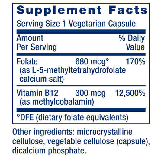 USA Onhand | Life Extension, BioActive, Folate & Vitamin B12 ( Cardiovascular Health Support )
