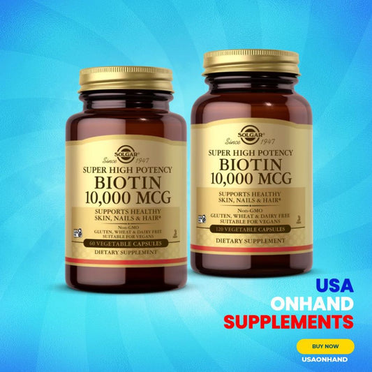 USA Onhand | Solgar, Super High Potency Biotin, 10000 mcg ( Hair, Skin & Nails )