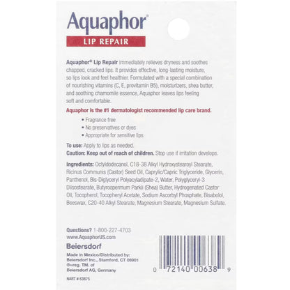 LowCost PH| Aquaphor, Lip Repair, Immediate Relief, Fragrance Free, 0.35 fl oz (10 ml)