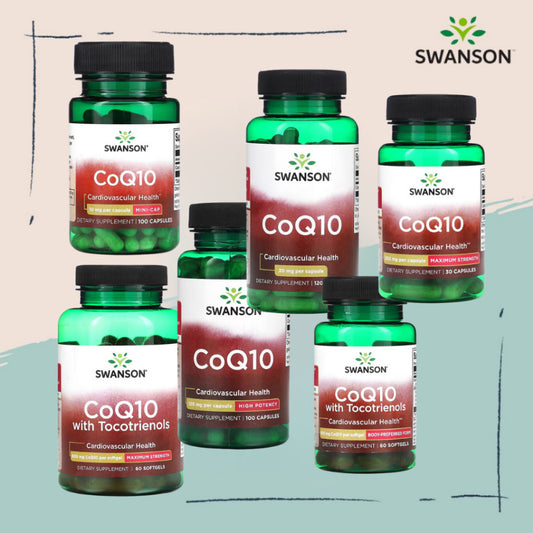 Swanson Ph | Swanson, CoQ10, 10mg, 30mg, 100mg, 120mg, 200mg, w/ Tocotrienols, Cardiovascular Health