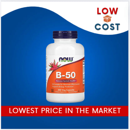 LowCostPh | NOW Foods, B-50, Veg Capsules, Nervous System Health, Non-GMO 2026 Expiry
