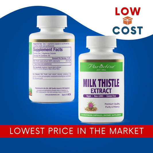 LowCostPh | Paradise Herbs, Milk Thistle Extract, 60 | 120 VegCap, Premium Quality, Purity & Potency