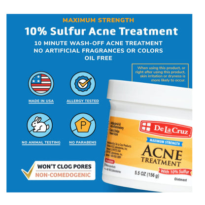 USAOnhand | Acne Treatment Ointment with 10% Sulfur, Maximum Strength, 2.6 oz (73.7 g)